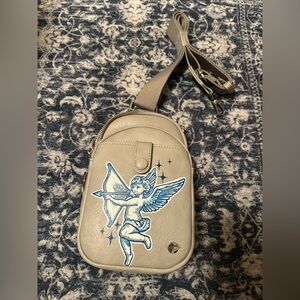 Angel Design Crossbody Bag - Cream